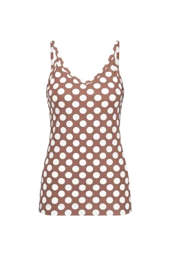 Vive dot top - chocolate/off white