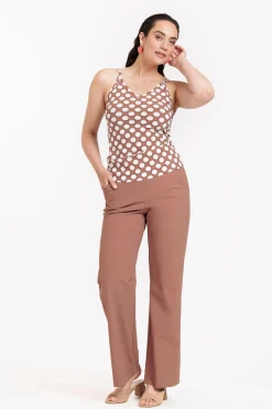 Vive dot top - chocolate/off white