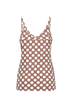 Vive dot top - chocolate/off white