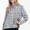 Yara squares blouse - kit/dark blue