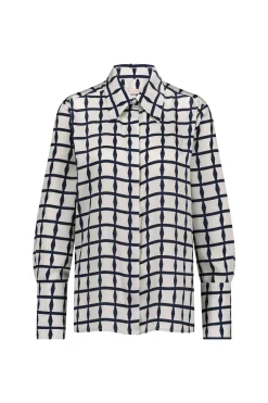 Yara squares blouse - kit/dark blue
