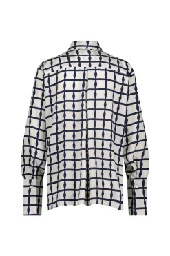 Yara squares blouse - kit/dark blue